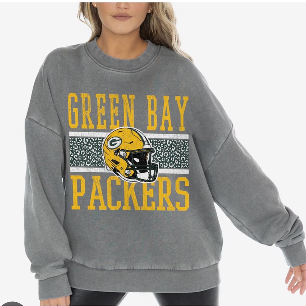 Women's Gameday Couture Gray Green Bay Packers  Oversized Fleece